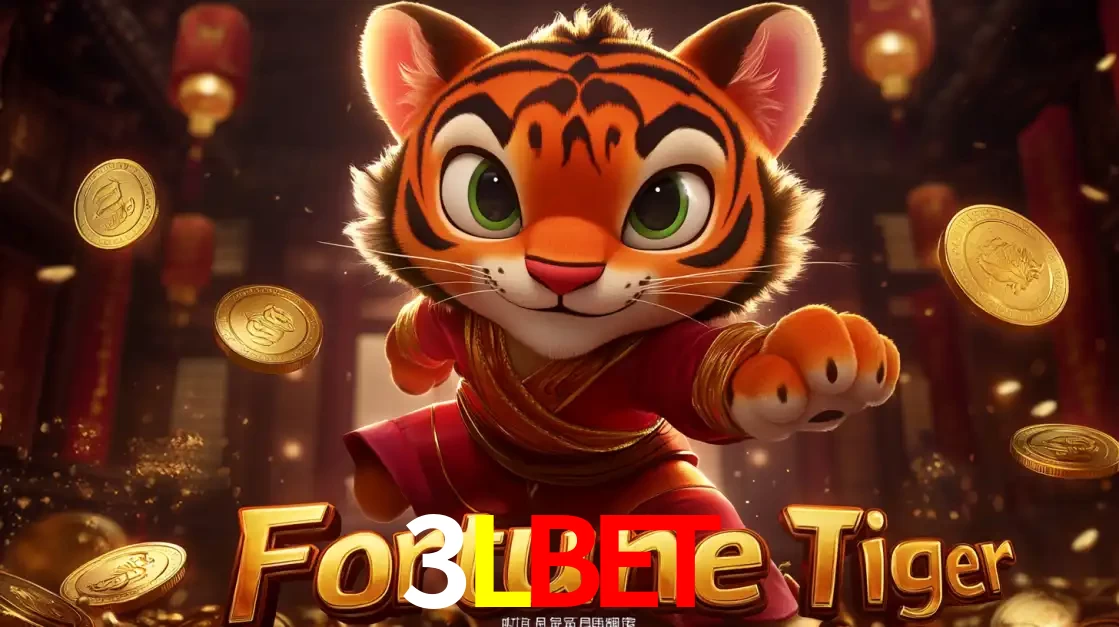 O carismático mascote do jogo de slot Fortune Tiger, um tigre fofo em pose de artes marciais, pronto para trazer sorte e multiplicadores de ganhos no cassino online 3LBET.